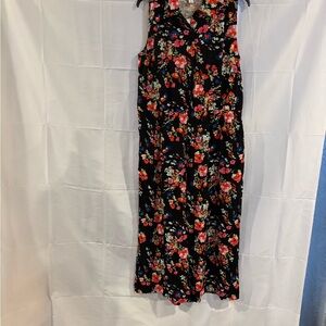 Chic Floral LuLaRoe Kathy Jumpsuit in Black and Pink